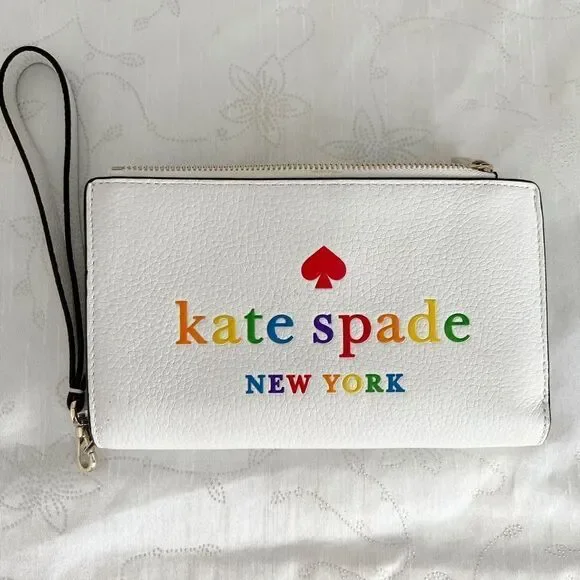 kate spade Bags Nwot Limited Edition Kate Spade Rainbow Wallet Wristlet Pebbledleather White Poshmark